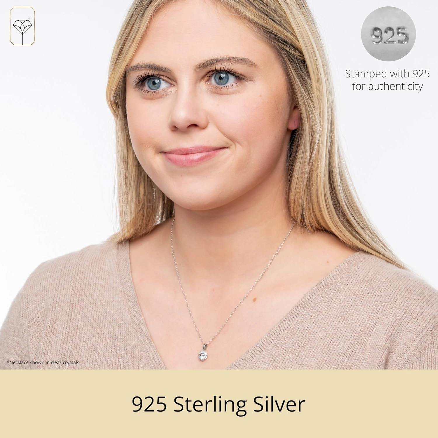 Sterling Silver Crystal Halo Pendant Necklace, 18" by MAX   STONE