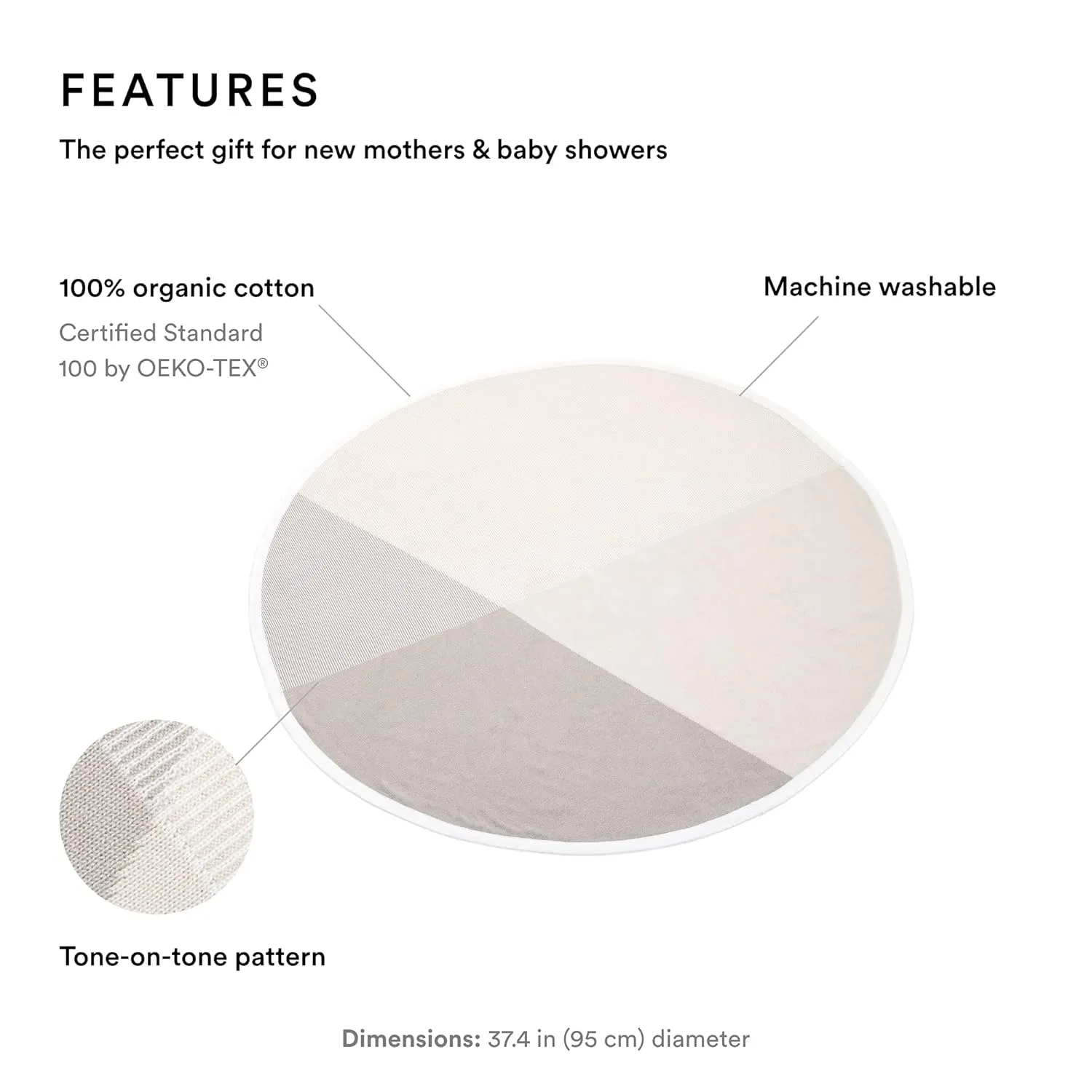 Stokke Blanket Cotton Knit, Beige - Soft & Breathable Baby Blanket - Machine Washable - Made of Safe, Organic Cotton