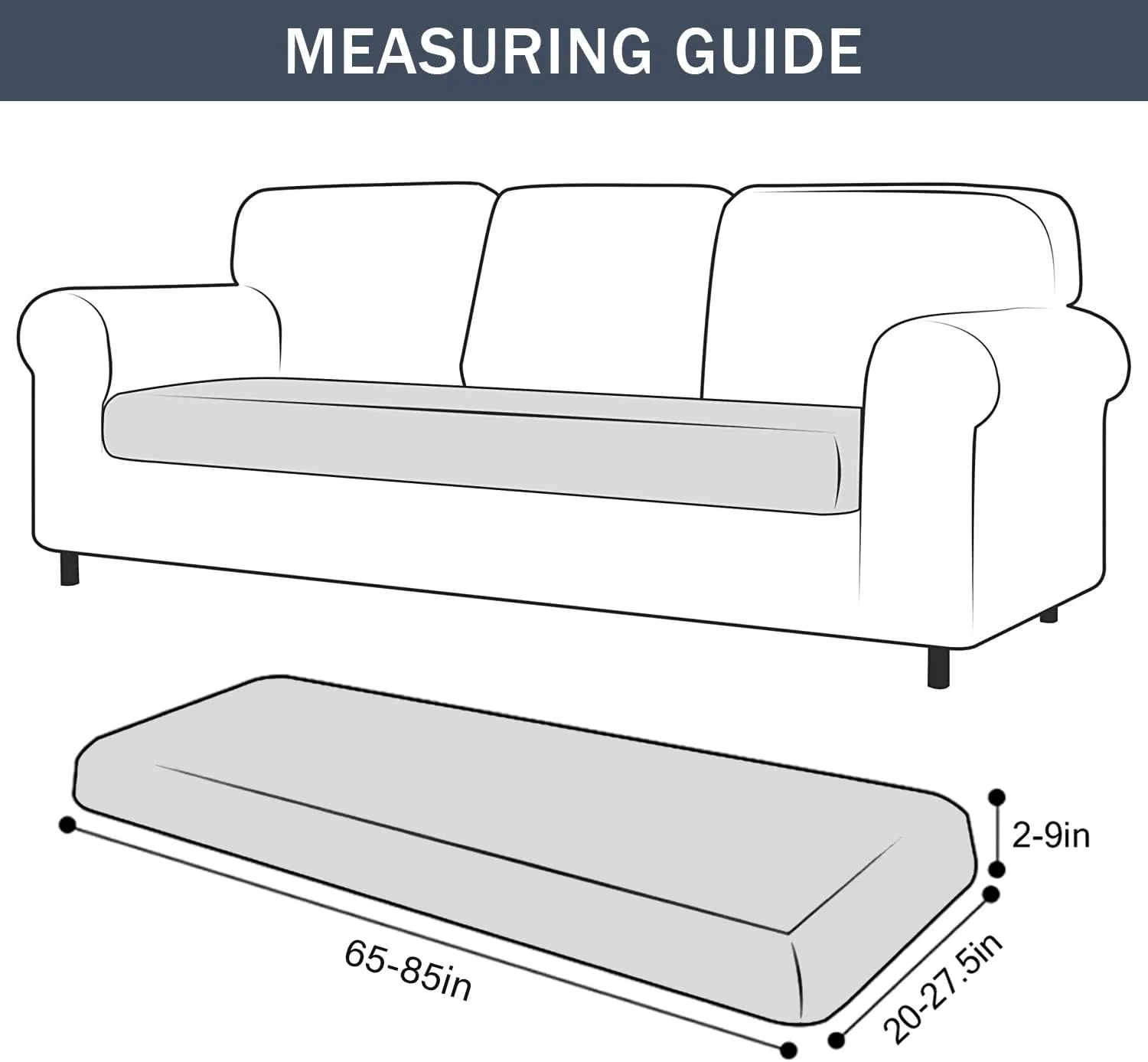 Stretch Cushion Cover, Soft Velvet Plush Cushion Slipcovers Loveseat Sofa Covers Couch Seat Covers Furniture Protector with Elastic Bottom (Beige, X-Large)