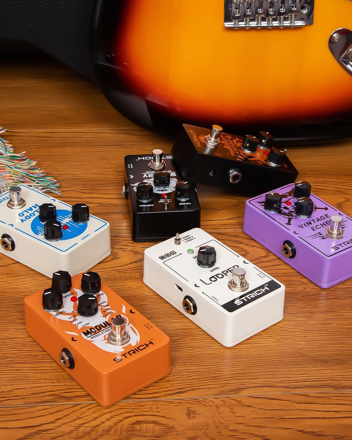 STRICH VINTAGE ECHO Delay Guitar Pedal, Analog Delay Guitar Effect Pedal Vintage, True Bypass for Electric Guitar, Purple