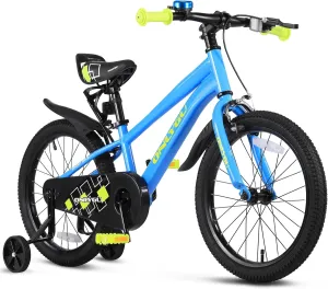 Stylish Kids Bike for Ages 4-9 - Easy Assembly Safe & Stable Ride, 16-18 Inch Wheels, Vibrant Colors, Includes Training Wheels