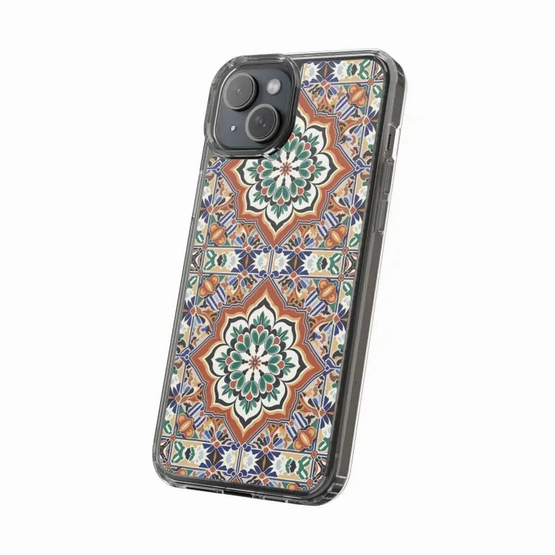 Stylish Clear Case with Vibrant Geometric Pattern