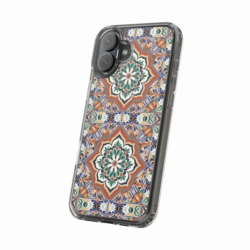 Stylish Clear Case with Vibrant Geometric Pattern