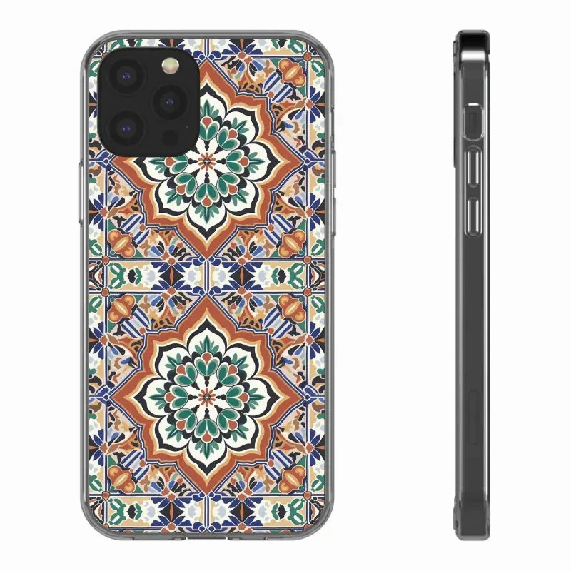 Stylish Clear Case with Vibrant Geometric Pattern
