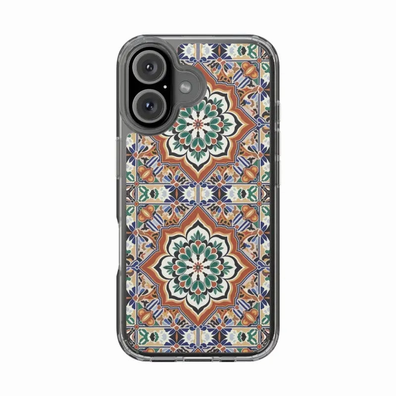 Stylish Clear Case with Vibrant Geometric Pattern