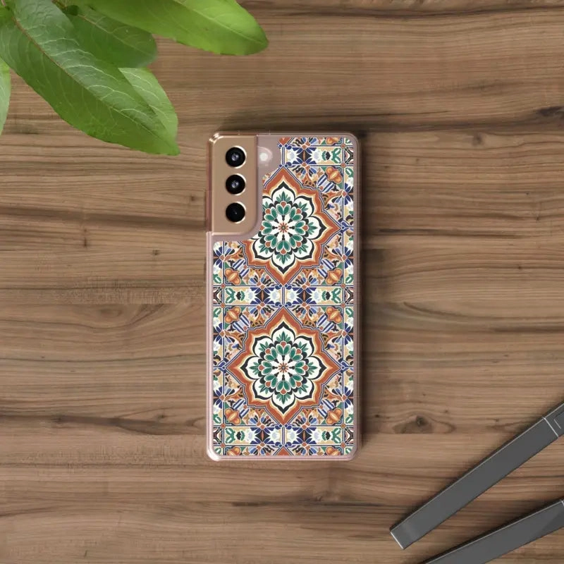 Stylish Clear Case with Vibrant Geometric Pattern