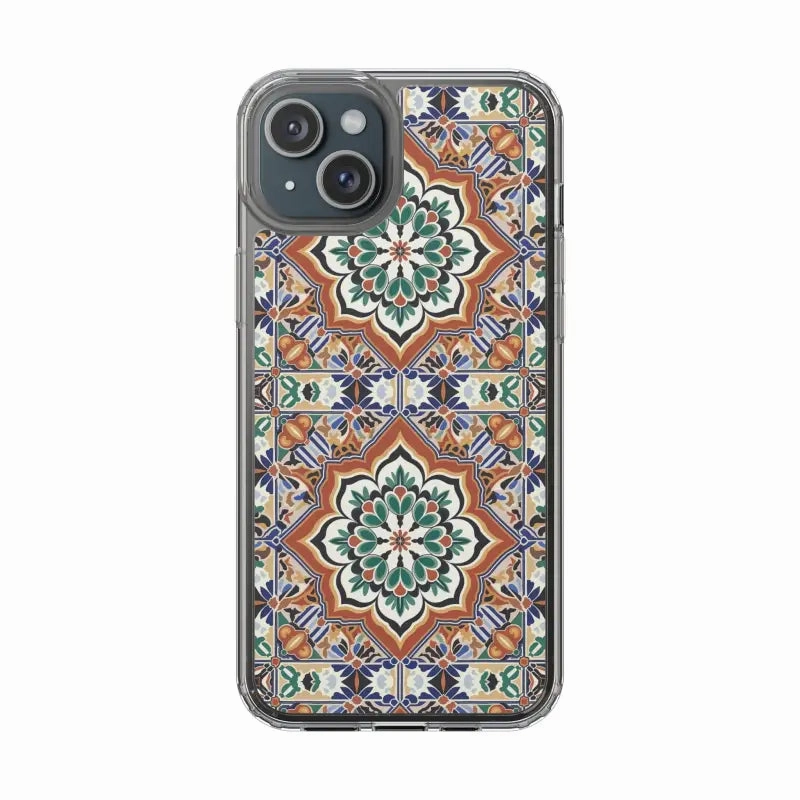Stylish Clear Case with Vibrant Geometric Pattern