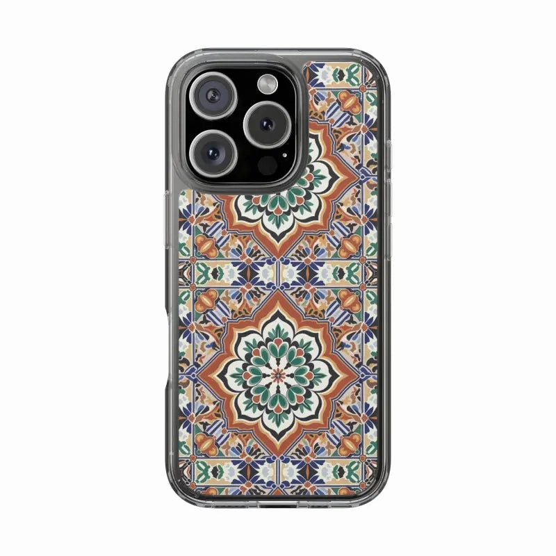 Stylish Clear Case with Vibrant Geometric Pattern