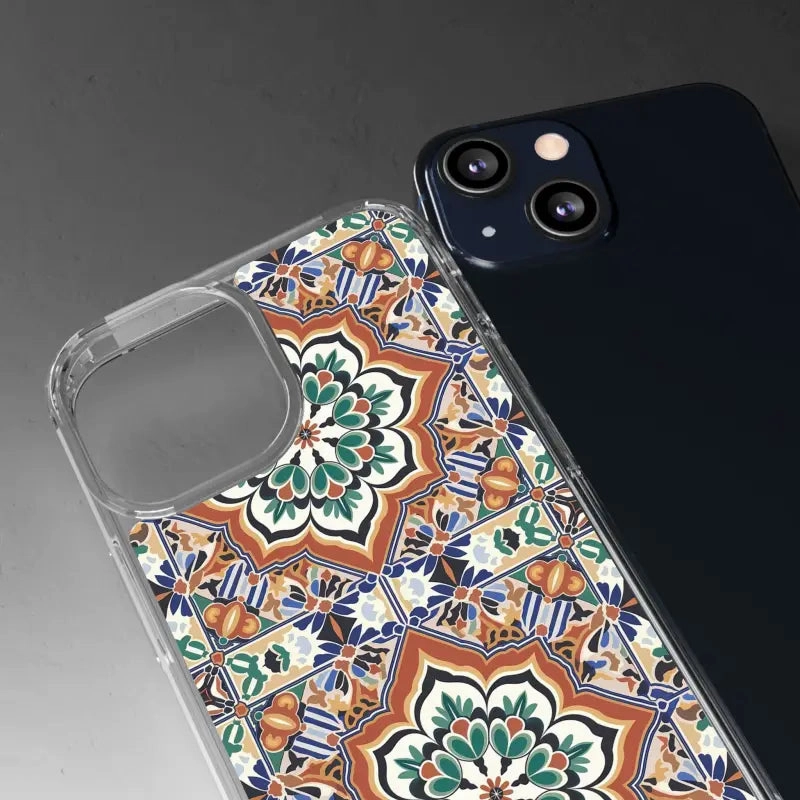 Stylish Clear Case with Vibrant Geometric Pattern