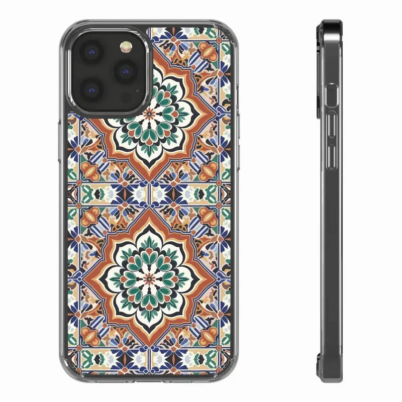 Stylish Clear Case with Vibrant Geometric Pattern