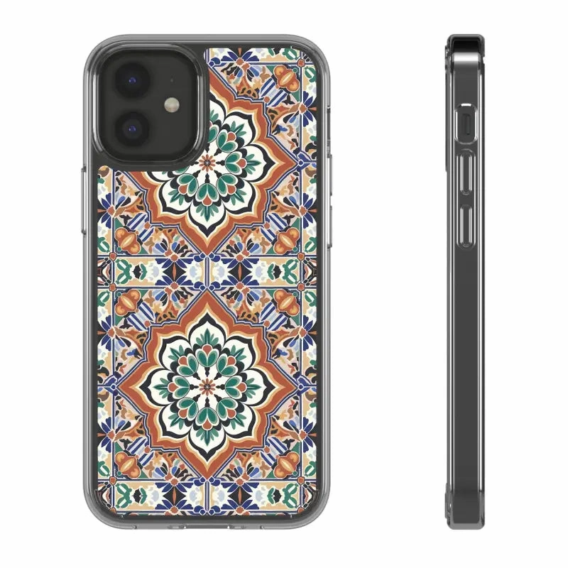 Stylish Clear Case with Vibrant Geometric Pattern