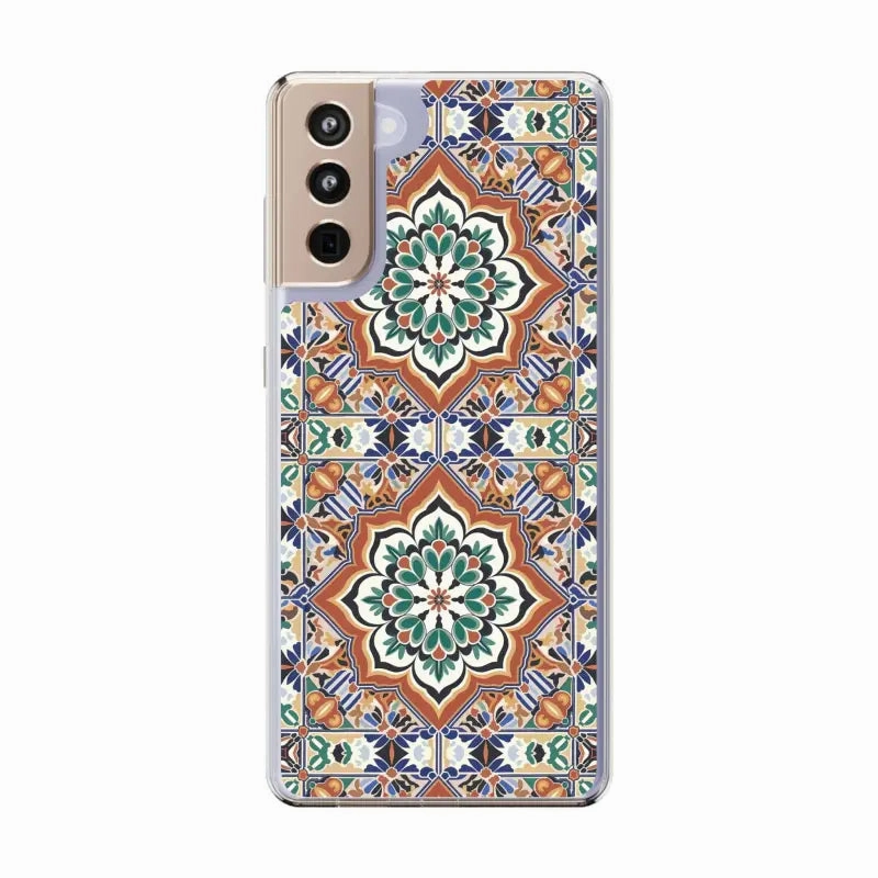 Stylish Clear Case with Vibrant Geometric Pattern