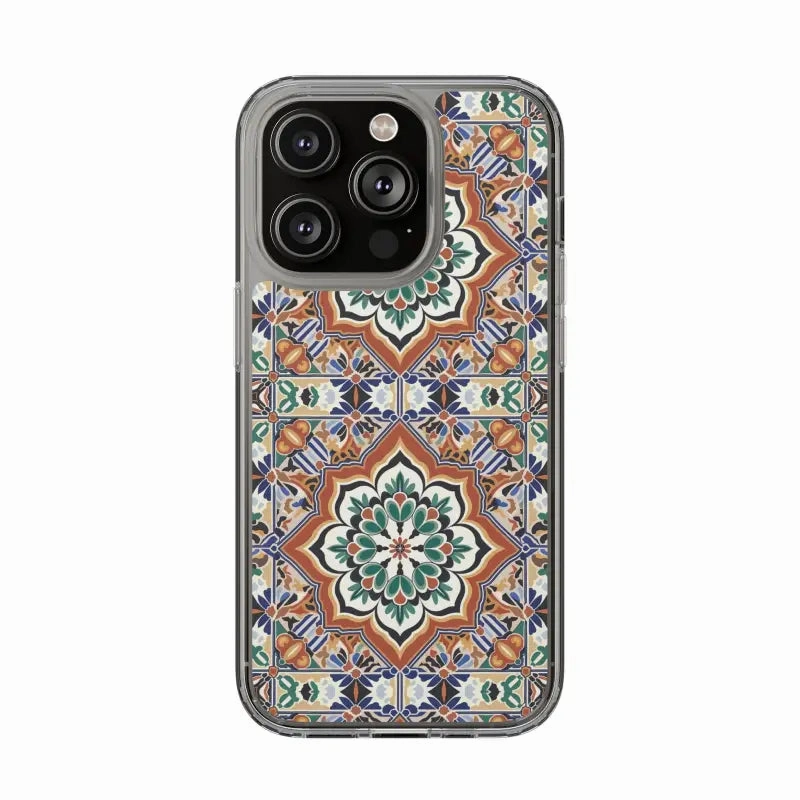 Stylish Clear Case with Vibrant Geometric Pattern