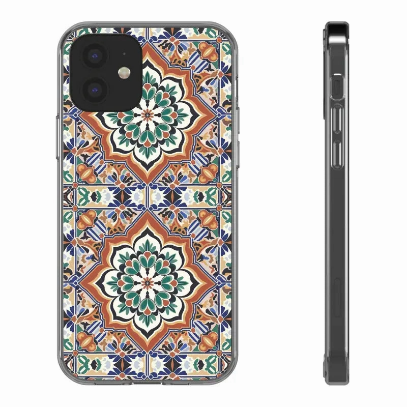Stylish Clear Case with Vibrant Geometric Pattern