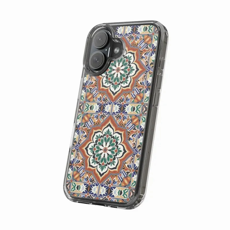 Stylish Clear Case with Vibrant Geometric Pattern