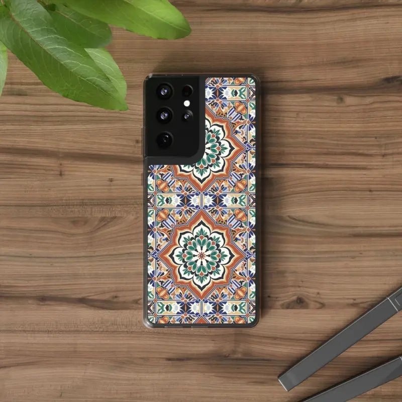 Stylish Clear Case with Vibrant Geometric Pattern