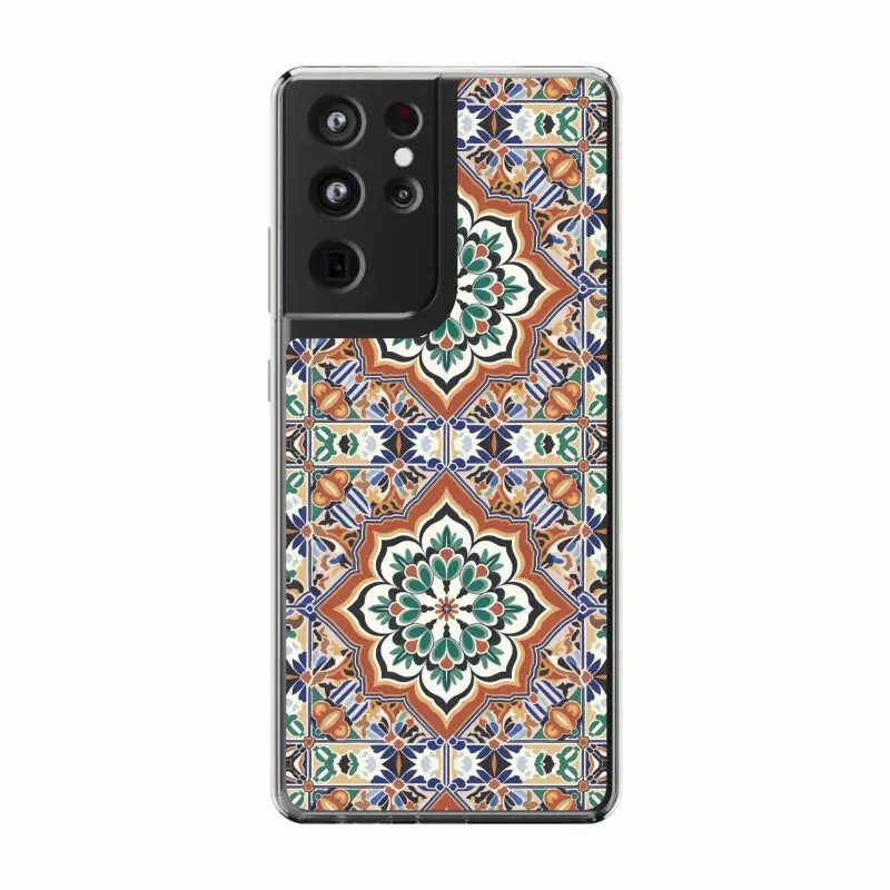 Stylish Clear Case with Vibrant Geometric Pattern