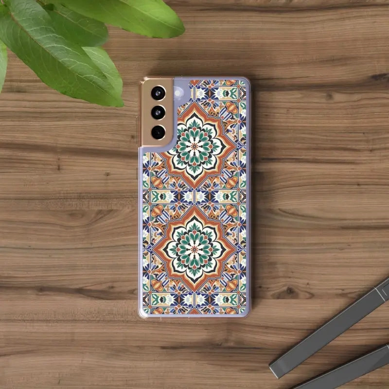 Stylish Clear Case with Vibrant Geometric Pattern