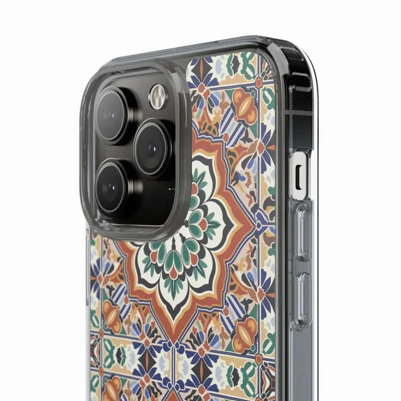 Stylish Clear Case with Vibrant Geometric Pattern