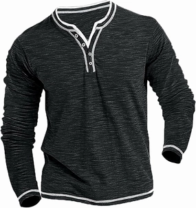 Summer Shirts for Men Long Sleeve Button Pocket Henry Collar Comfortable Loose Summer Comfy Fashion Trendy T-Shirts