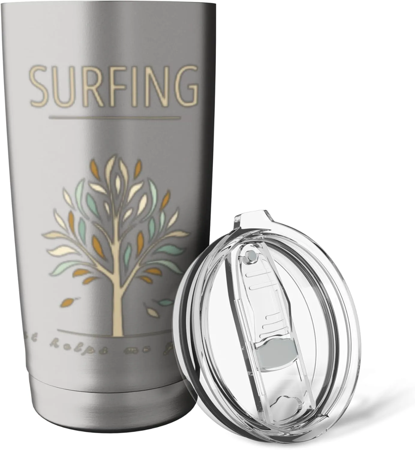 Surfing Wave Ocean Tree Growth Nature Adventure Stainless Steel Insulated Tumbler