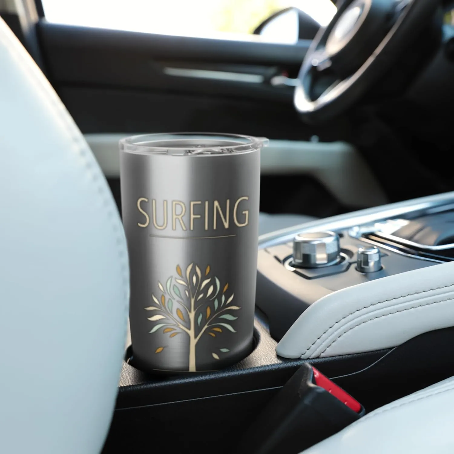 Surfing Wave Ocean Tree Growth Nature Adventure Stainless Steel Insulated Tumbler