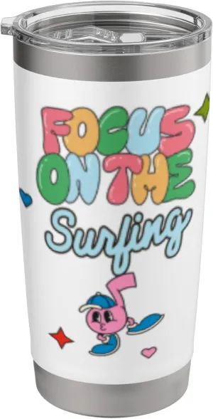 Surfing Waves Ocean Beach Ride Surfboard Sunset Stainless Steel Insulated Tumbler