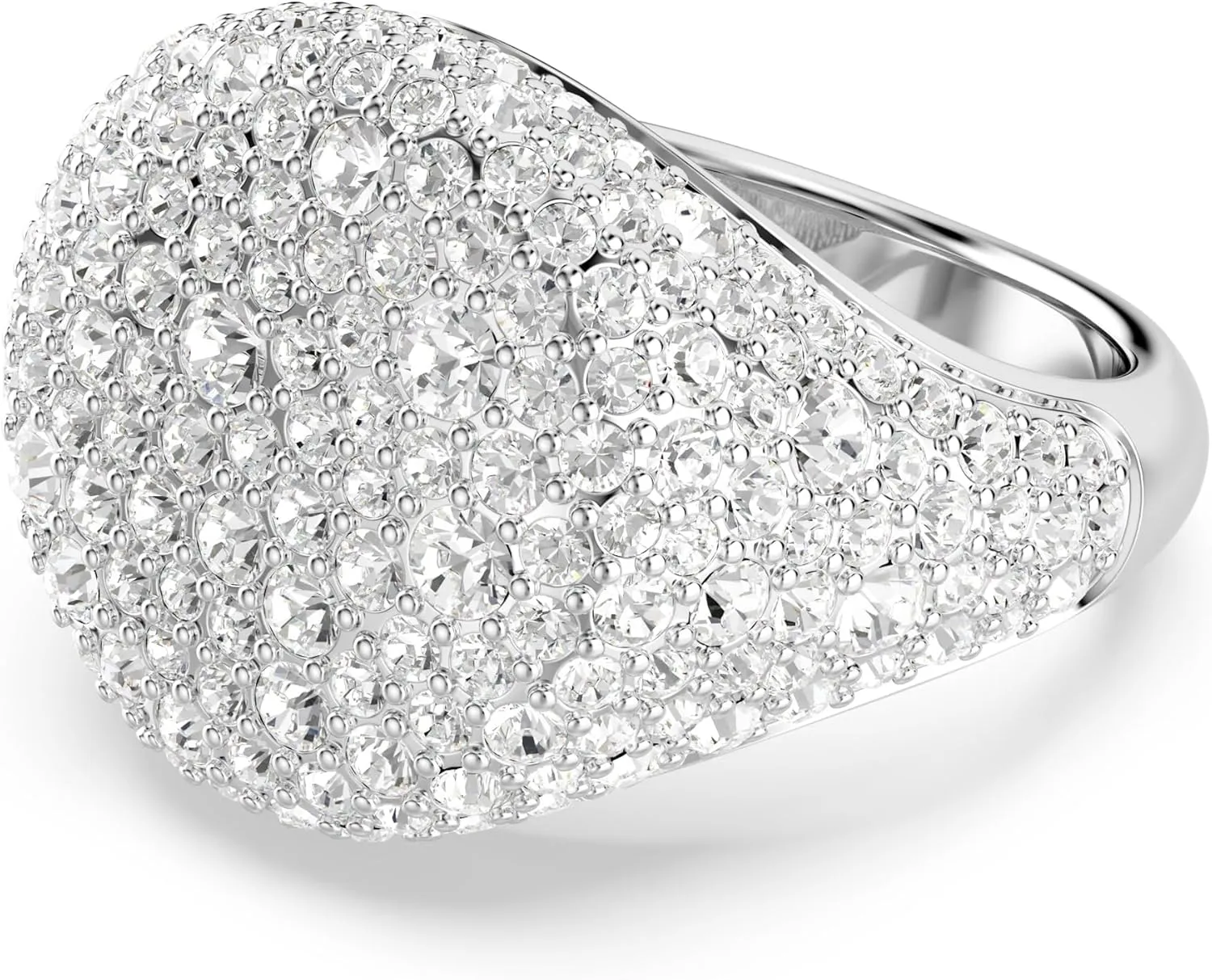 Swarovski Meteora Cocktail Ring, Clear Crystals, Rhodium Finished Metal