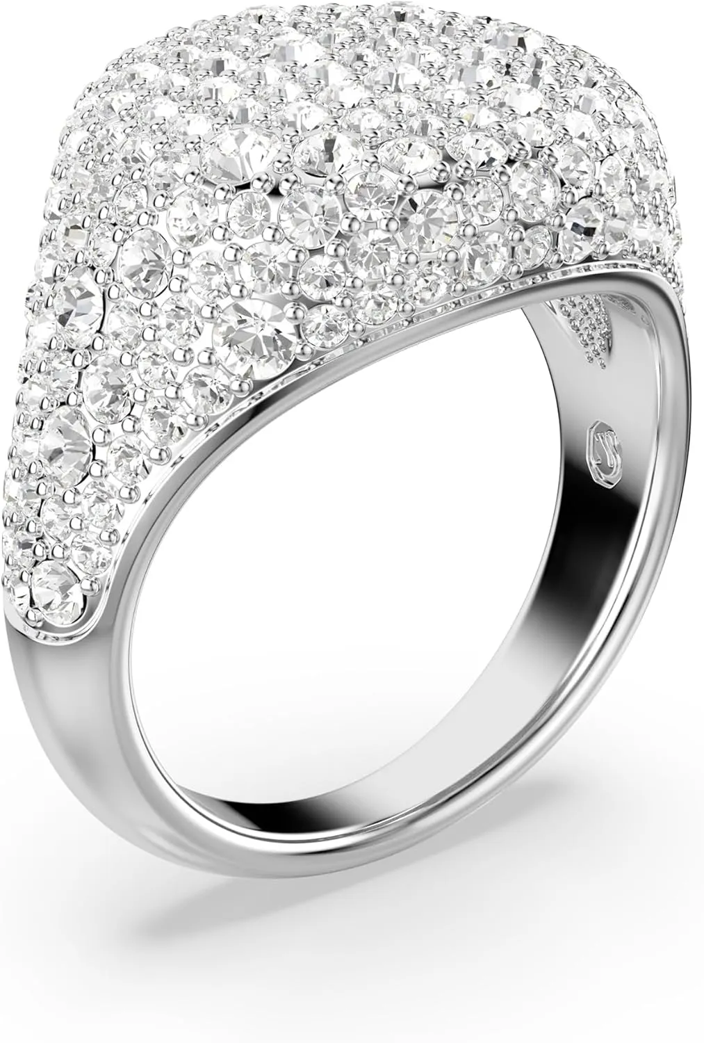 Swarovski Meteora Cocktail Ring, Clear Crystals, Rhodium Finished Metal