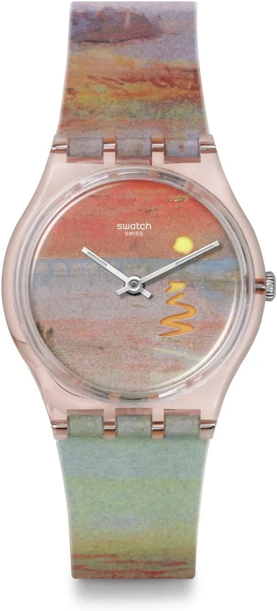 Swatch Unisex Casual Bioceramic Watch Pink Art Journey Turner's Scarlet Sunset