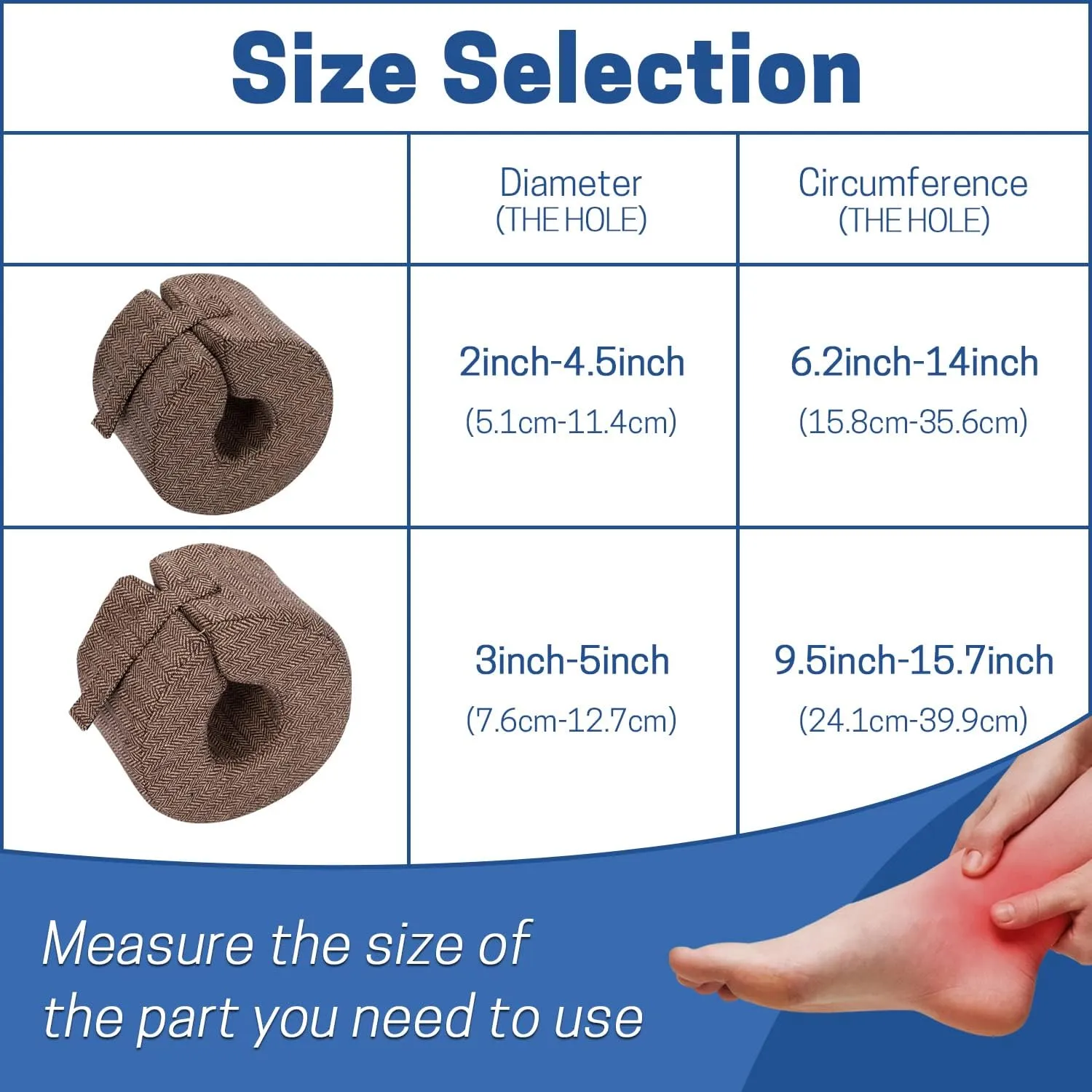 SWISSELITE Foot Support Pillow Ankle Protector Cushion Anti-Bedsore Zipper Removable Cover Foot Elevation Pillow Wedge Sleeping Rest Foot Stabilizer-Nursing Cushion for Heel Protection
