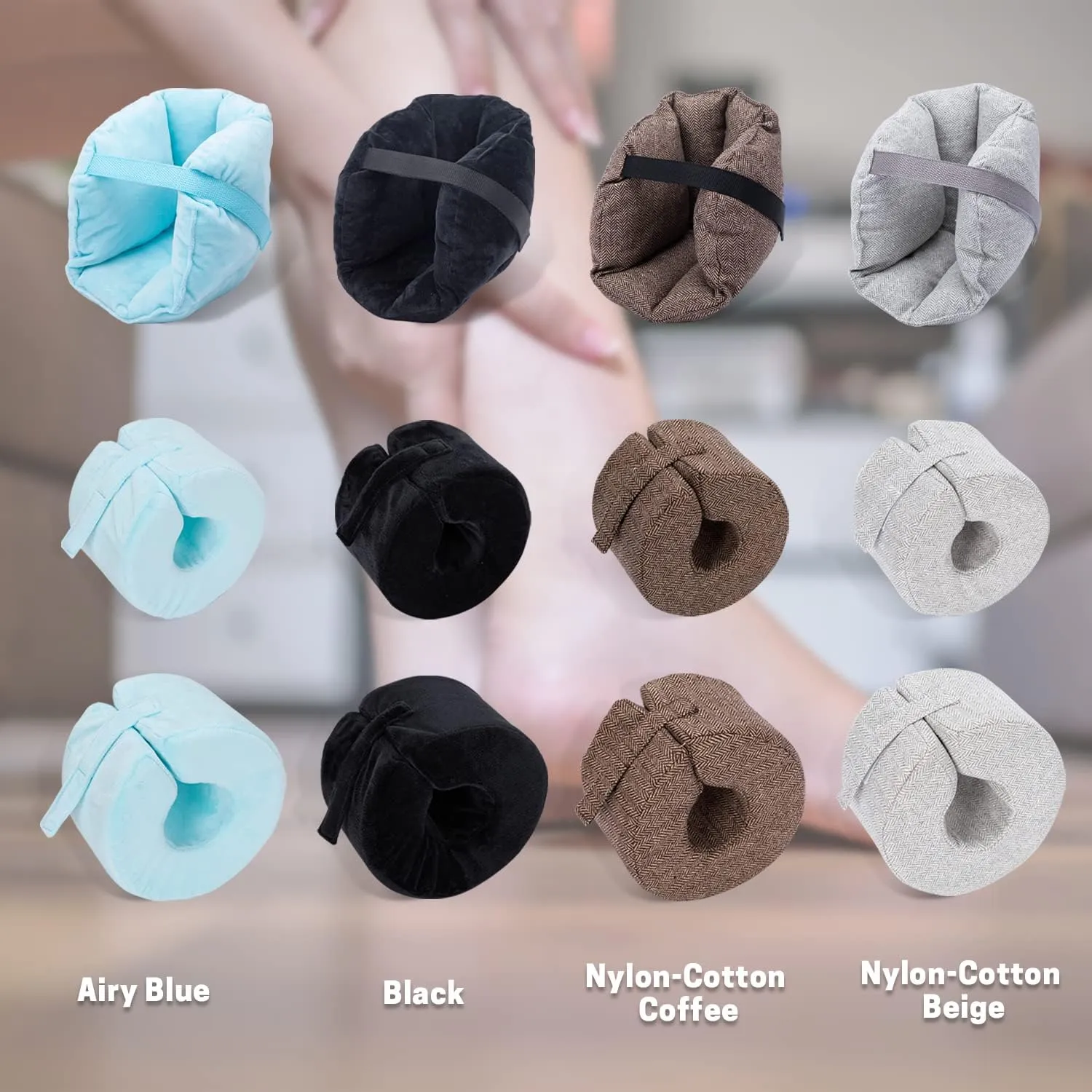 SWISSELITE Foot Support Pillow Ankle Protector Cushion Anti-Bedsore Zipper Removable Cover Foot Elevation Pillow Wedge Sleeping Rest Foot Stabilizer-Nursing Cushion for Heel Protection