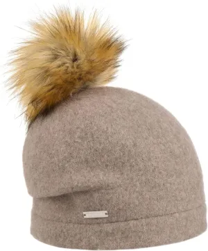 Tamisa Milled Wool Hat Women Dark Beige One Size