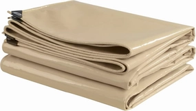 Tarpaulin 2x6m/3x3m/4x6m Waterproof Heavy Duty 500g/㎡ PVC Tarp Sheet Cover for Garden Furniture, Hutch, Trampoline, Wood, Car,Camping or Gardening Canopy Tent, Beige(1x2m)