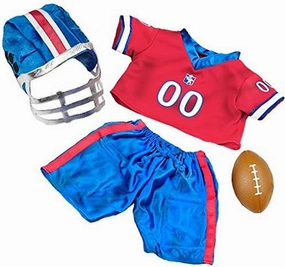 Teddy Mountain All Star Football Uniform Outfit Fits Most 8" OR 16" Stuffed Animals Four Piece (16 Inch)