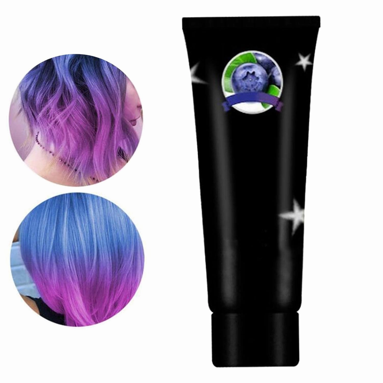Temperature-Sensitive Hair Color Dye Wax for Unisex Cosplay Halloween - Semi Permanent Color with Brazilian Argan Oil and Keratin Extract - 4 Vibrant Colors - - Blue Pink