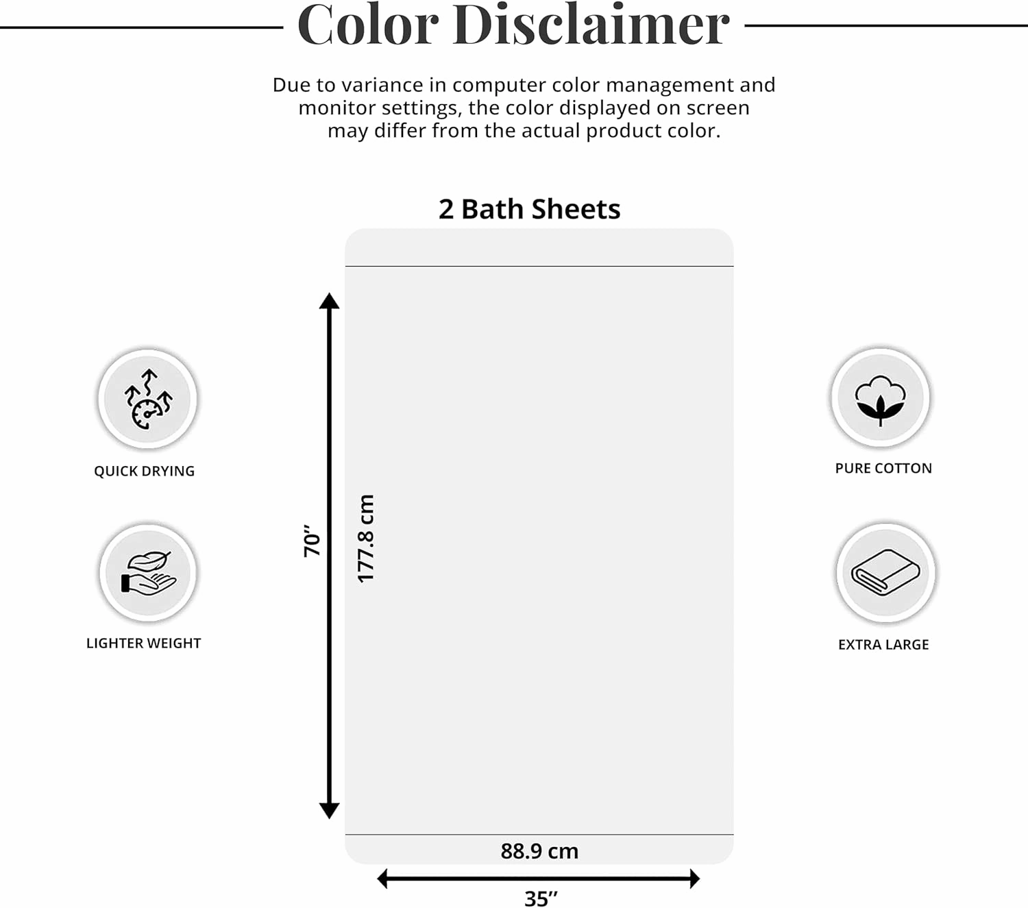 Tens Towels Pack of 2 Extra Large Bath Sheets 35 x 70 Inches, 100% Cotton, Larger & Lighter Weight, Quicker to Dry, Super Soft & Absorbent, Oversized Bath Towels, Beige