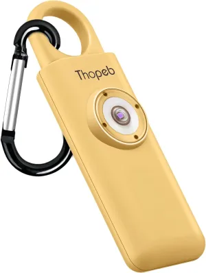 The Original Personal Safety Alarm for Womenn by Women– Loud Siren Birdie Sound, Strobe SOS LED Light, Be Safe with Personal Alarm– Self Defense Keychain for College Essentials (Metallic Gold)