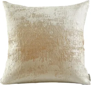 THE-TINOART Cream Pillow Covers Gold Splashed Throw Pillow Covers Reversed Soft Velvet Beige Gold Square Cushion Cover Pillow Cover for Couch Bed and Chair Cream Beige 18 x 18 inches 1Piece