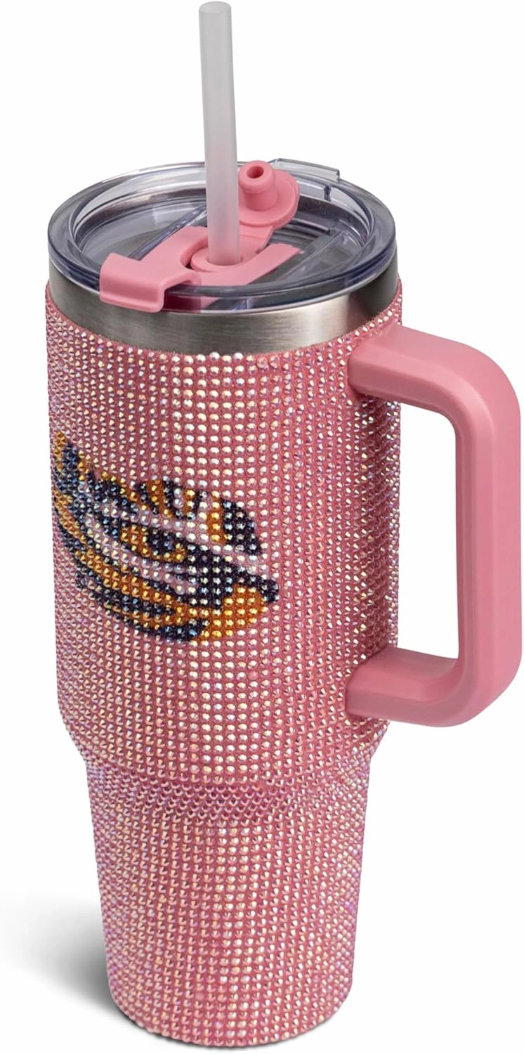 The Memory Company | Licensed NCAA 40oz Pink Bling Game Day Tumbler