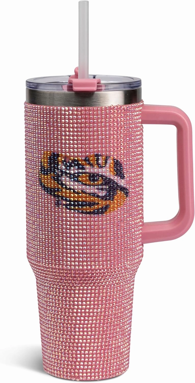 The Memory Company | Licensed NCAA 40oz Pink Bling Game Day Tumbler