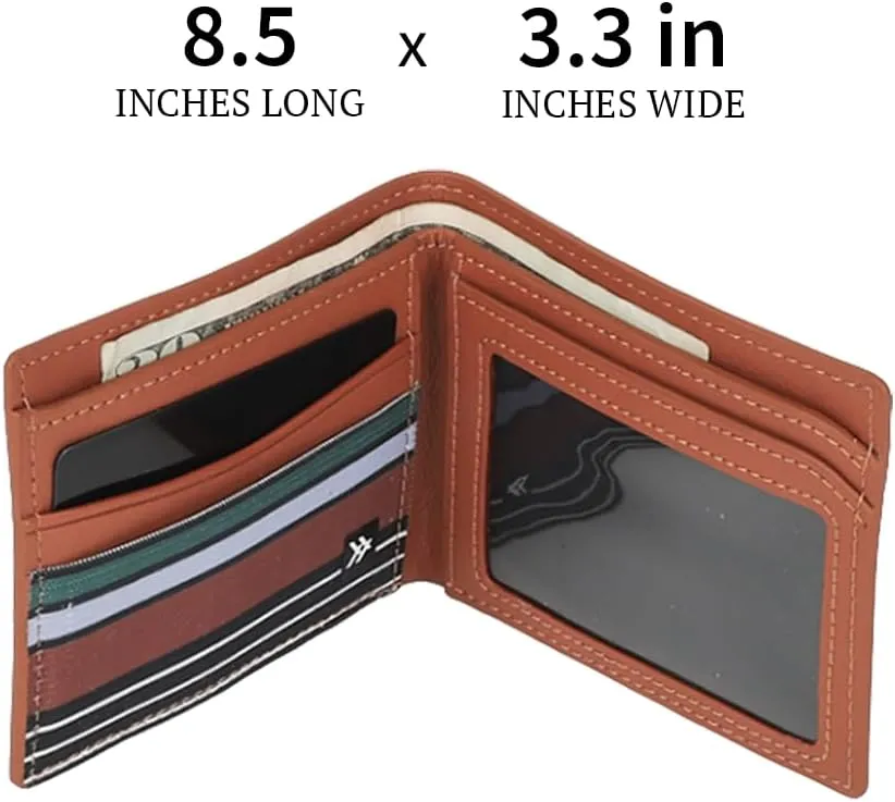 Thread Wallets Cash Bifold Wallet - Compact Wallet for Cash with Clear ID Window & Storage for 4-10 Cards with Vegan Leather (Jupiter Aqua)