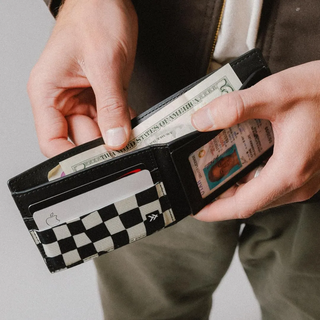 Thread Wallets Cash Bifold Wallet - Compact Wallet for Cash with Clear ID Window & Storage for 4-10 Cards with Vegan Leather (Jupiter Aqua)