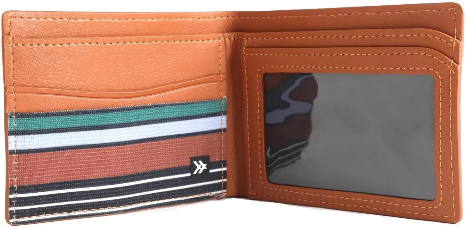 Thread Wallets Cash Bifold Wallet - Compact Wallet for Cash with Clear ID Window & Storage for 4-10 Cards with Vegan Leather (Wesley)