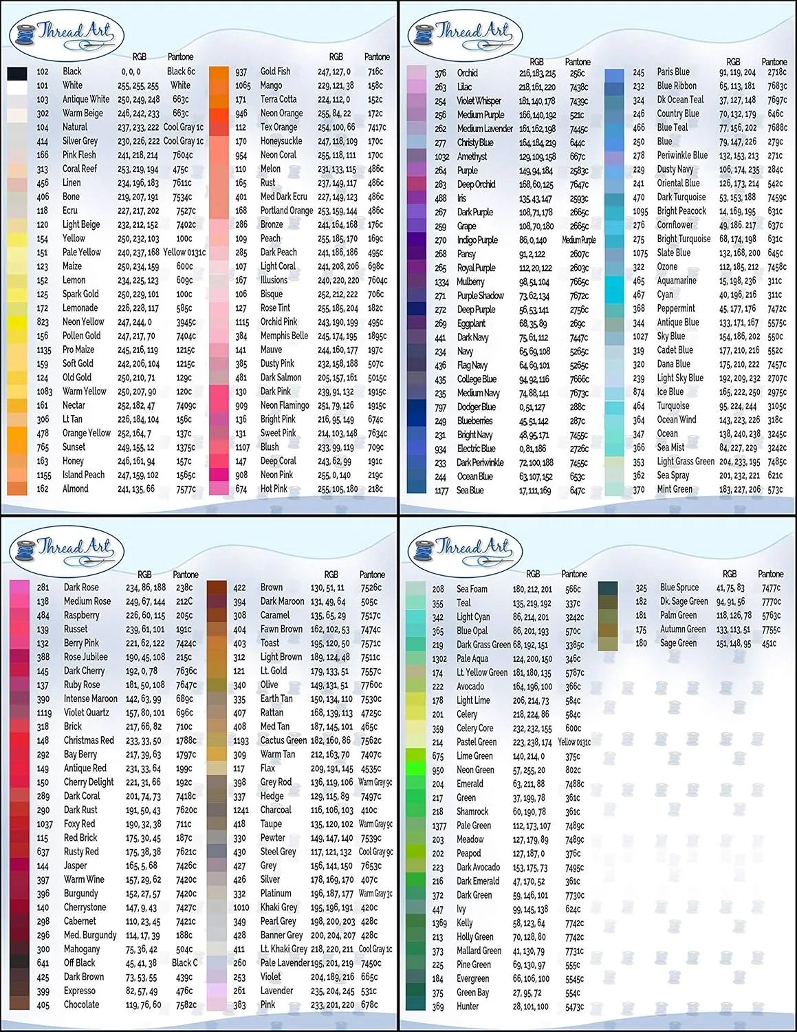 Threadart 160 Color Polyester Embroidery Machine Thread Set All Color Sets Included | 500M Spools 40wt | for Brother Babylock Janome Singer Pfaff Husqvarna Bernina Machines - All 160 500m Colors