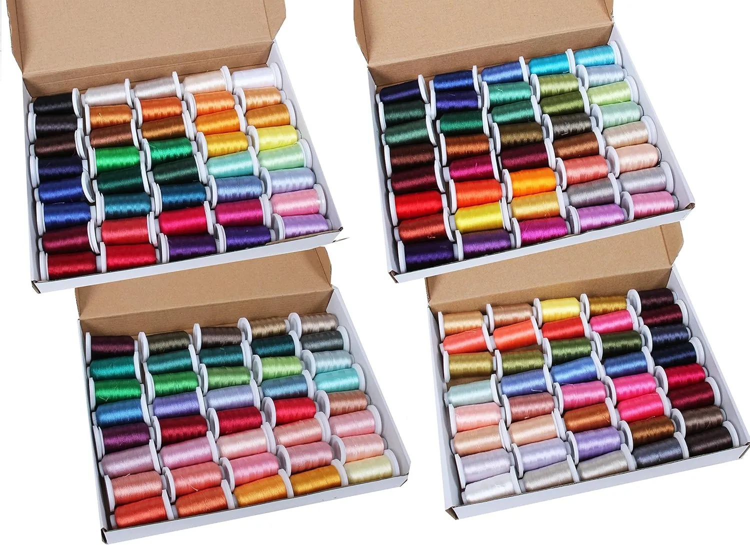 Threadart 160 Color Polyester Embroidery Machine Thread Set All Color Sets Included | 500M Spools 40wt | for Brother Babylock Janome Singer Pfaff Husqvarna Bernina Machines - All 160 500m Colors
