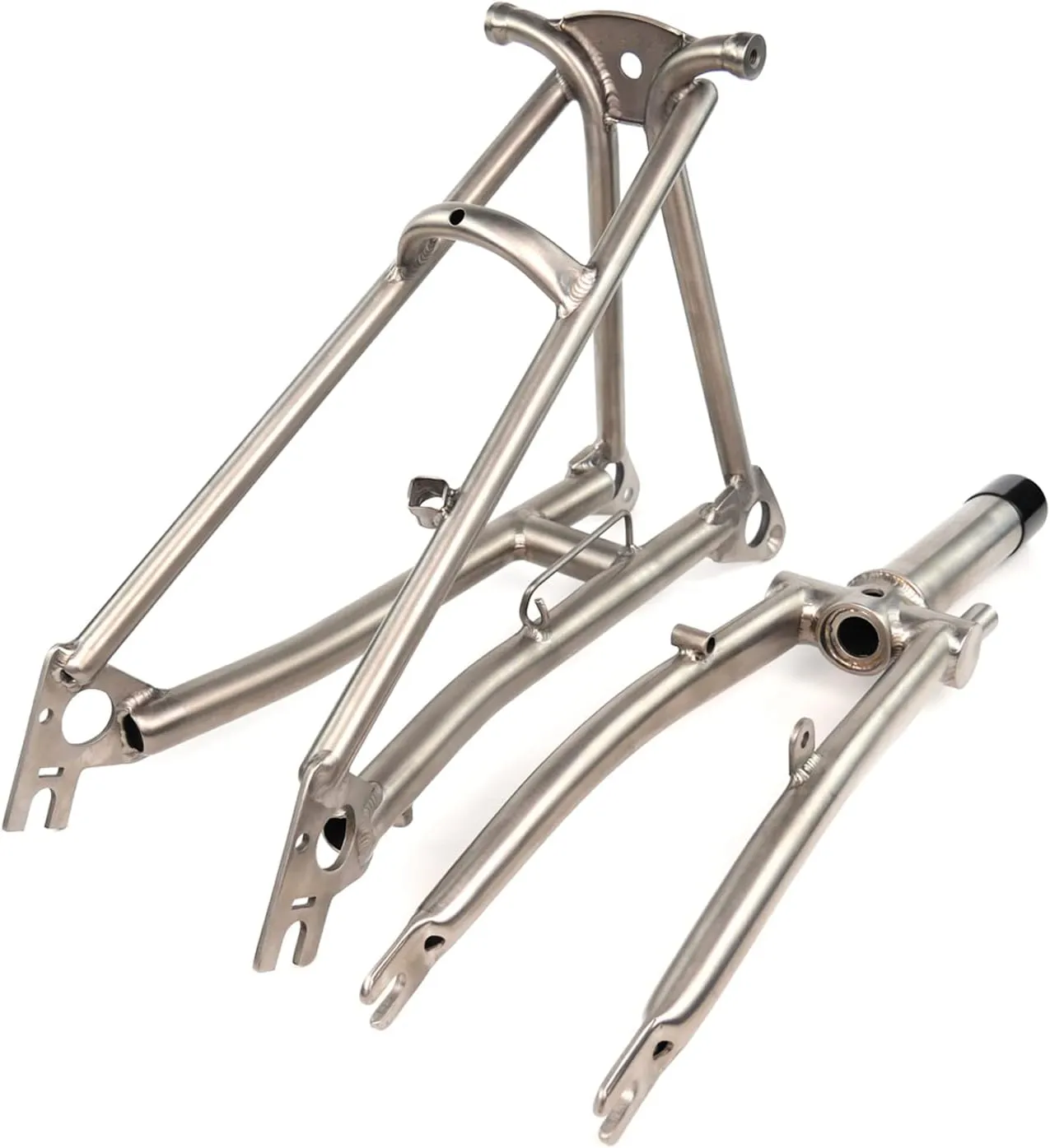 TIBROMTACK Titanium Fork and Rear Triangle for Brompton Bicycle 16 Inches Ultra Light Folding Bike Grade9 Ti Frame