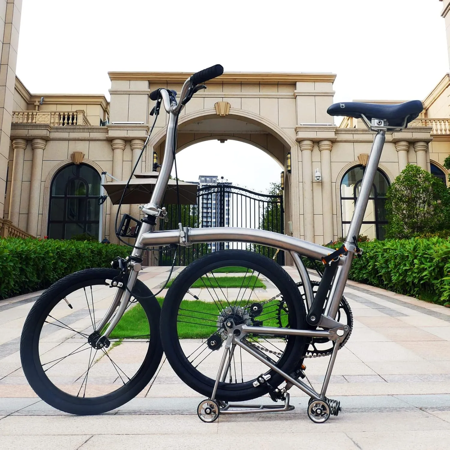 TIBROMTACK Titanium Fork and Rear Triangle for Brompton Bicycle 16 Inches Ultra Light Folding Bike Grade9 Ti Frame