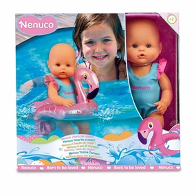 Time to Swim Soft Baby Doll with Cute Swimsuit and Float, 12" Doll