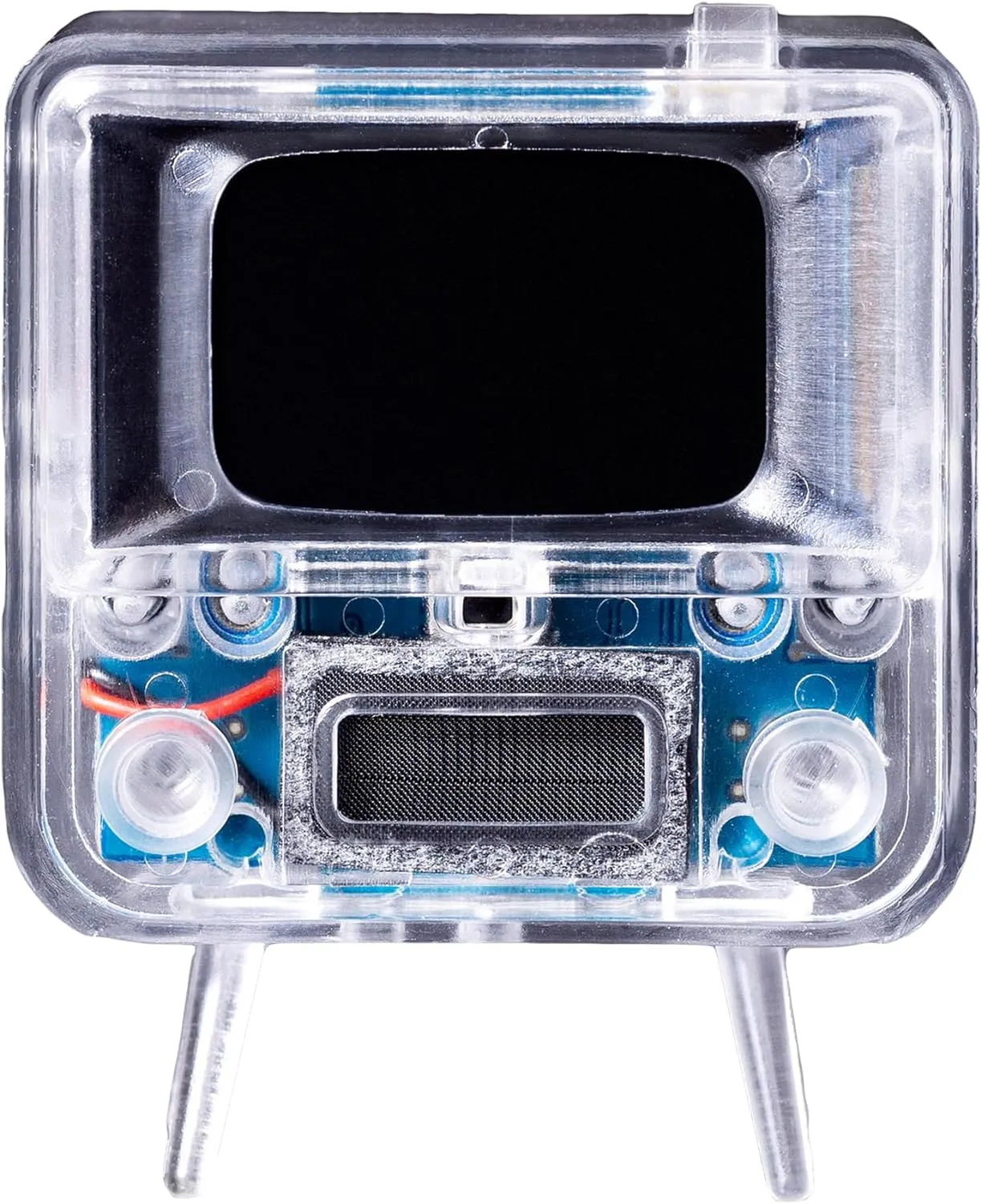 TinyTV 2 - Portable Retro Television with Working Rotary knobs - Load Your own Videos Easily via USB onto Your own minature TV (Clear)